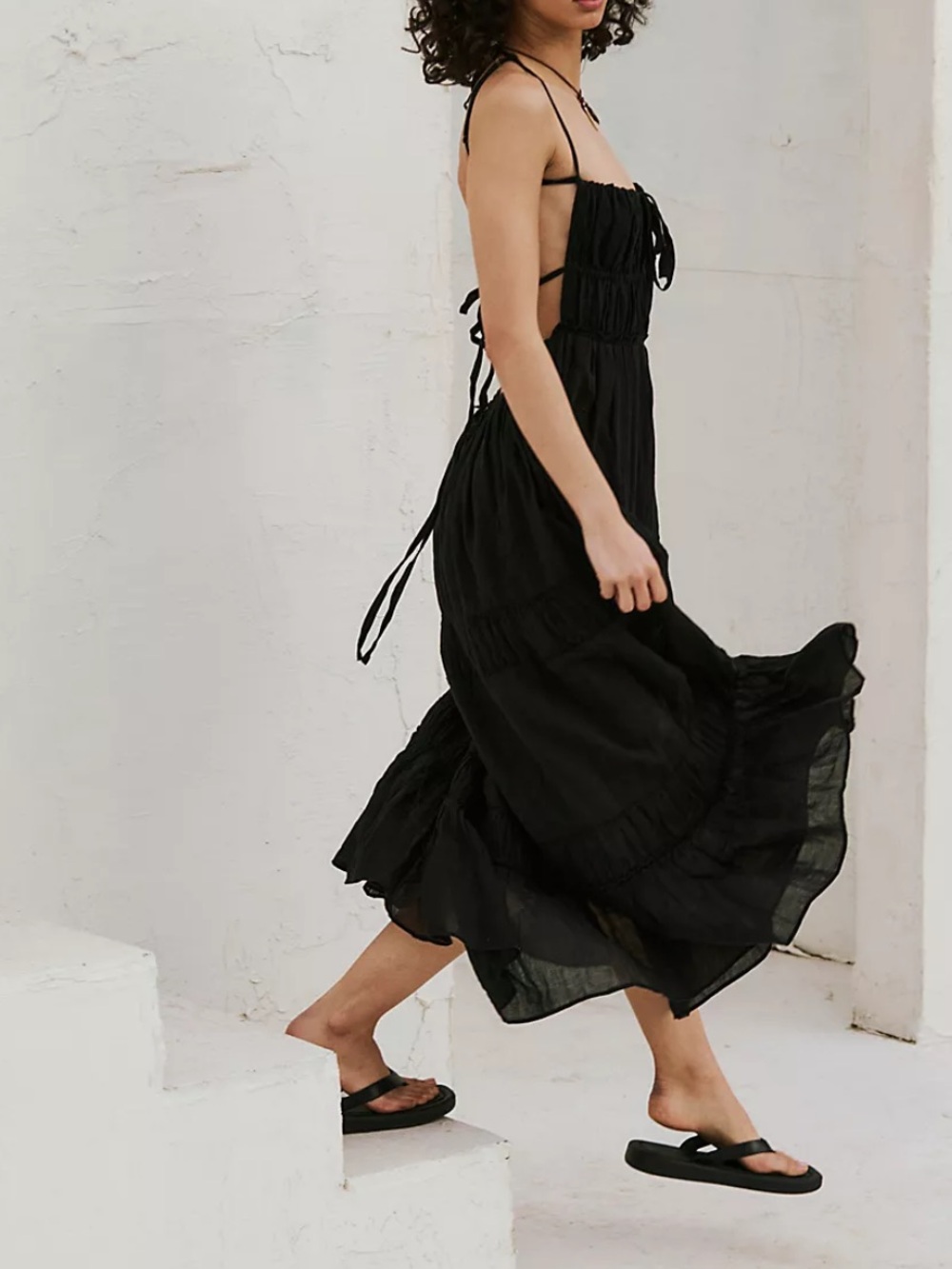 Free People Taking Sides Cotton Maxi Dress